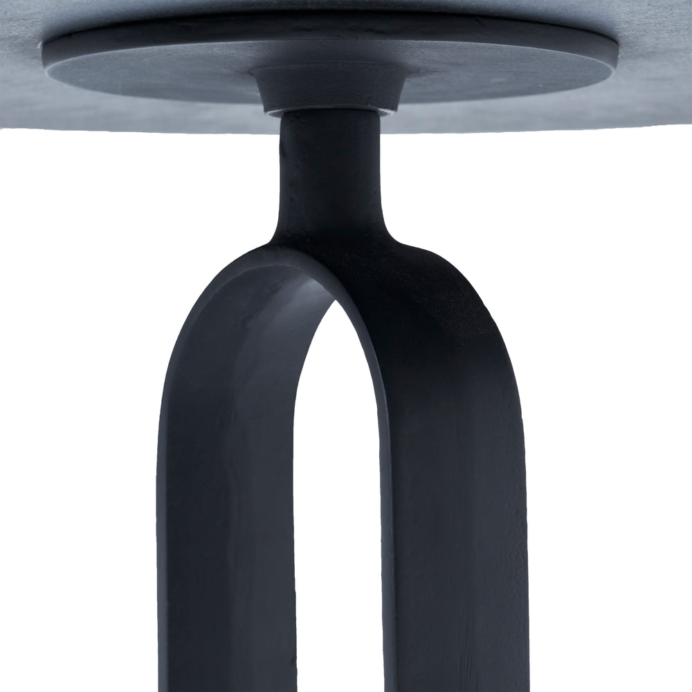 Eryx Indoor Cast Aluminum Side Table, Matte Black - Detail Image - TA472