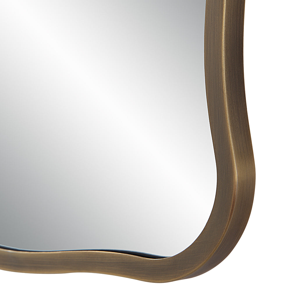 Basel 36" Tall Rectangular Irregular Mirror, Antique Brushed Brass - Detail Image - MT2635