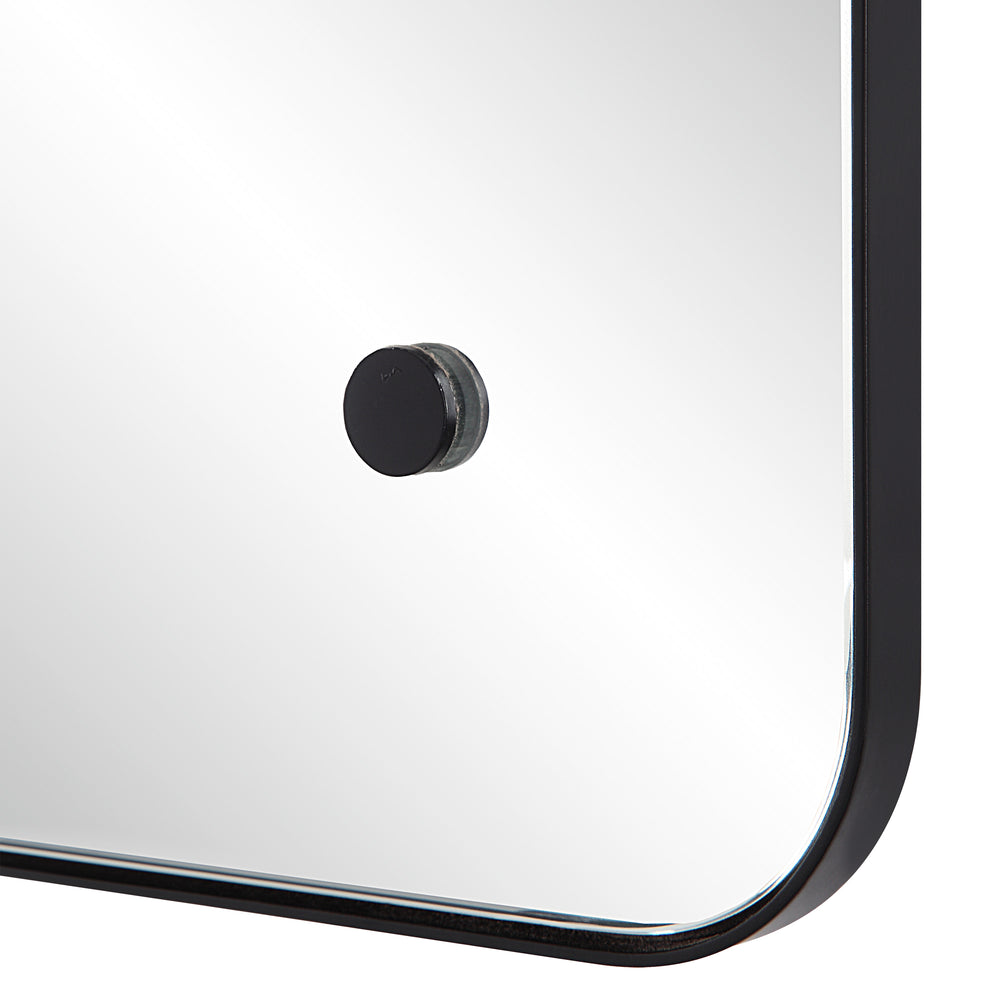 Aine 36" Tall Rectangular Mirror, Matte Black - Detail Image - MT2613