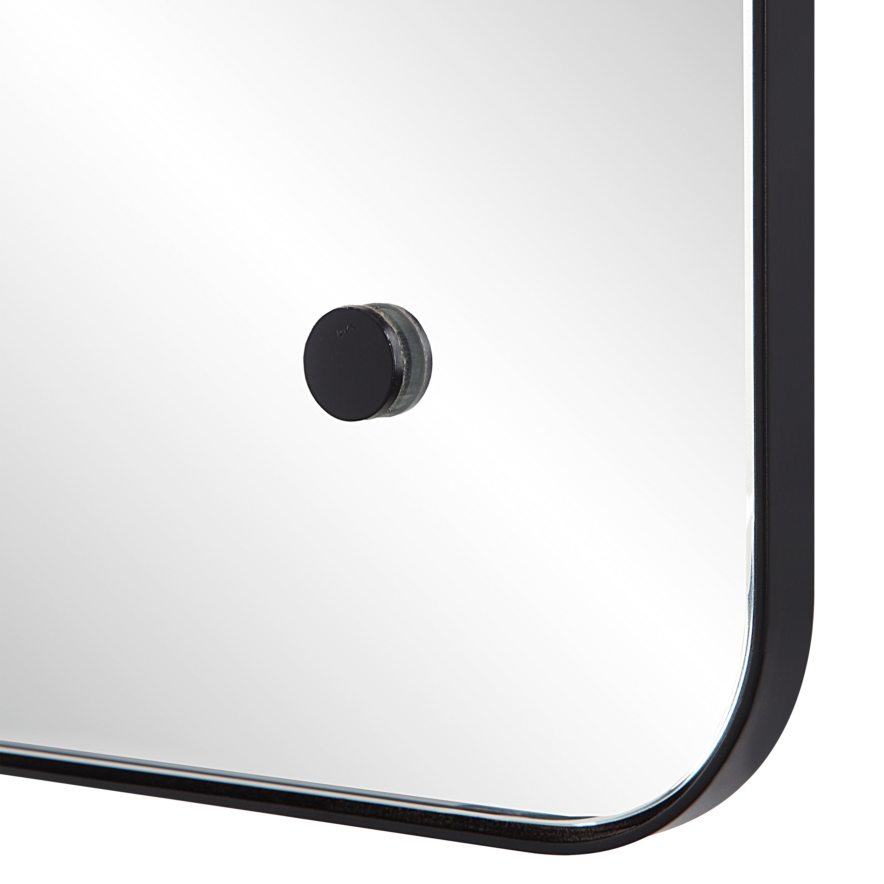 Aine 36" Tall Rectangular Mirror, Matte Black - Detail Image - MT2613